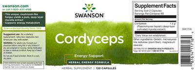 Photo of the Swanson Cordyceps label