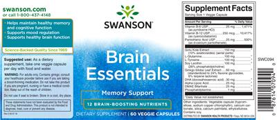 Photo of the Swanson Brain Essentials label