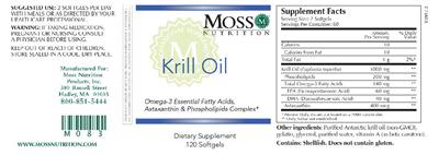 Photo of the Moss Nutrition Krill Oil label