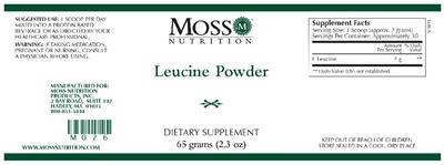 Photo of the Moss Nutrition Leucine Powder label