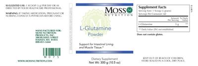 Photo of the Moss Nutrition L-Glutamine Powder label