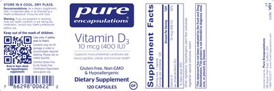 Vitamin D3 10 mcg (400 IU)
