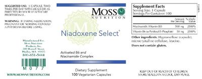 Photo of the Moss Nutrition Niadoxene Select label