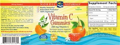 Vitamin C Gummies Tart Tangerine