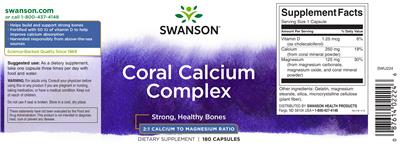 Photo of the Swanson Coral Calcium Complex label