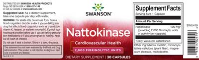 Photo of the Swanson Nattokinase label