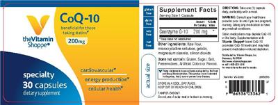 Photo of the The Vitamin Shoppe CoQ-10 200 mg label