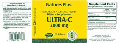 Photo of the Natures Plus Ultra-C 2000 mg label