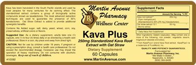 Kava Plus 250 mg Standardized Kava Root Extract With Oat Straw