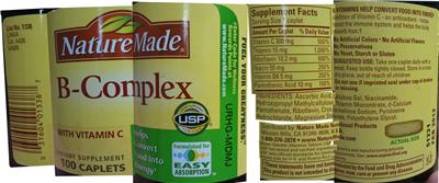 Photo of the Nature Made B-Complex With Vitamin C label