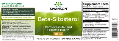 Photo of the Swanson Beta-Sitosterol 320 mg label