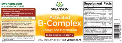 Photo of the Swanson Activated B-Complex High Bioavailability label