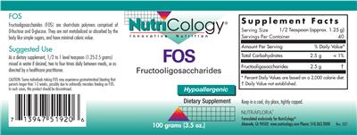 Photo of the NutriCology FOS label