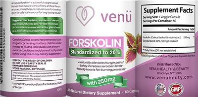 Photo of the Venu Forskolin 250 mg label
