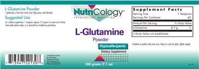 Photo of the NutriCology L-Glutamine Powder label