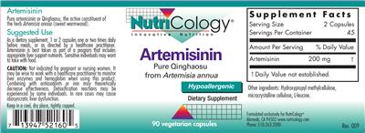 Photo of the NutriCology Artemisinin label