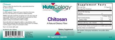Photo of the NutriCology Chitosan label