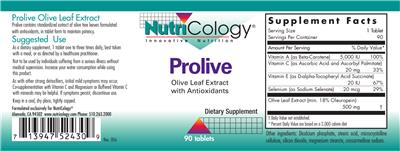 Photo of the NutriCology Prolive label