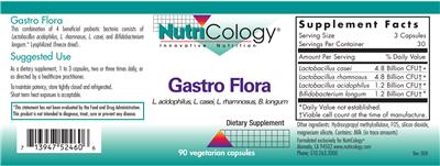 Photo of the NutriCology Gastro Flora label