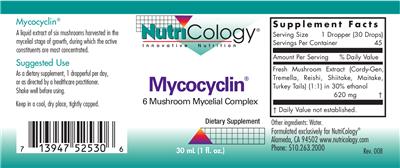 Photo of the NutriCology Mycocyclin label