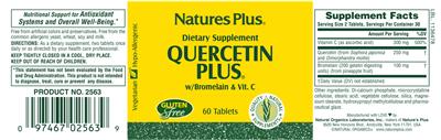 Photo of the Natures Plus Quercetin Plus w/Bromelain & Vit. C label