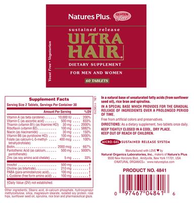 Photo of the Natures Plus Ultra Hair label