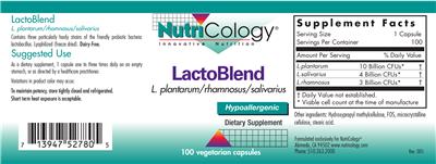 Photo of the NutriCology LactoBlend label