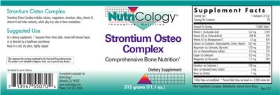 Photo of the NutriCology Strontium Osteo Complex label