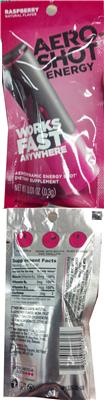Photo of the Aero Designs Aero Shot Energy Raspberry label