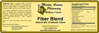 Photo of the Martin Avenue Pharmacy Fiber Blend label