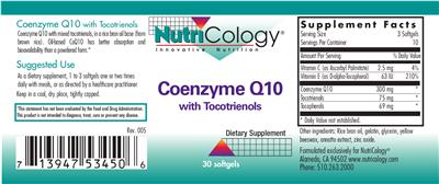 Photo of the NutriCology Coenzyme Q10 with Tocotrienols label