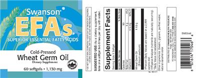 Photo of the Swanson EFAs Wheat Germ Oil 1,130 mg label
