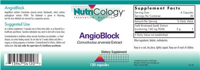 Photo of the NutriCology AngioBlock label