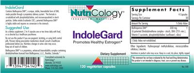 Photo of the NutriCology IndoleGard label