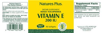 Mixed Tocopherol Vitamin E 200 IU