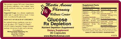 Photo of the Martin Avenue Pharmacy Glucose Rx Depletion label
