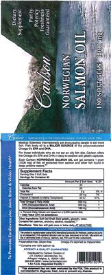 Photo of the Carlson Norwegian Salmon Oil label