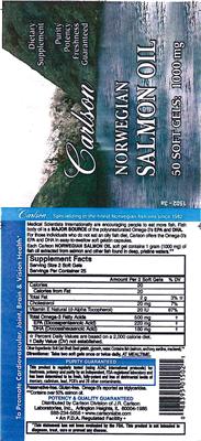 Photo of the Carlson Norwegian Salmon Oil label