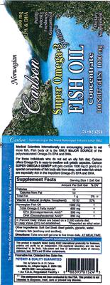 Photo of the Carlson Super Omega-3 Fish Oil Concentrate Gems label