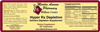 Photo of the Martin Avenue Pharmacy Hyper Rx Depletion label