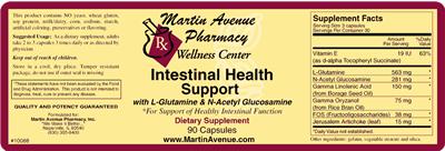 Photo of the Martin Avenue Pharmacy Intestinal Health Support With L-Glutamine & N-Acetyl Glucosamine label