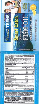 Photo of the Carlson for Teens Smart Catch Norwegian Fish Oil label