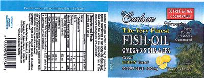 Product label for The Very Finest Fish Oil Omega-3's DHA & EPA