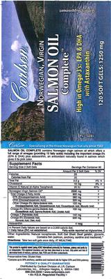 Photo of the Carlson Norwegian, Virgin Salmon Oil Complete label