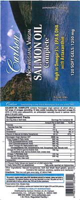 Photo of the Carlson Norwegian, Virgin Salmon Oil Complete label