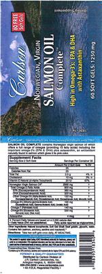 Photo of the Carlson Norwegian, Virgin Salmon Oil Complete label