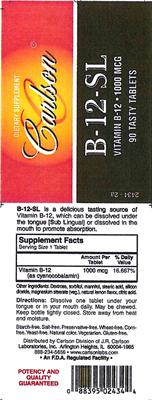 Photo of the Carlson B-12-SL label