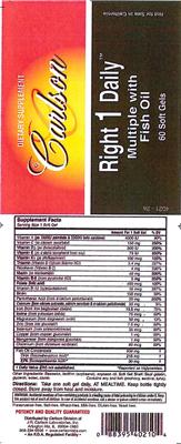Photo of the Carlson Right 1 Daily label