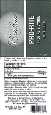 Photo of the Carlson Pro-Rite label