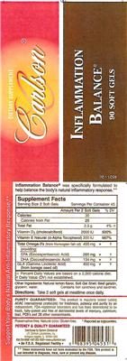 Photo of the Carlson Inflammation Balance label